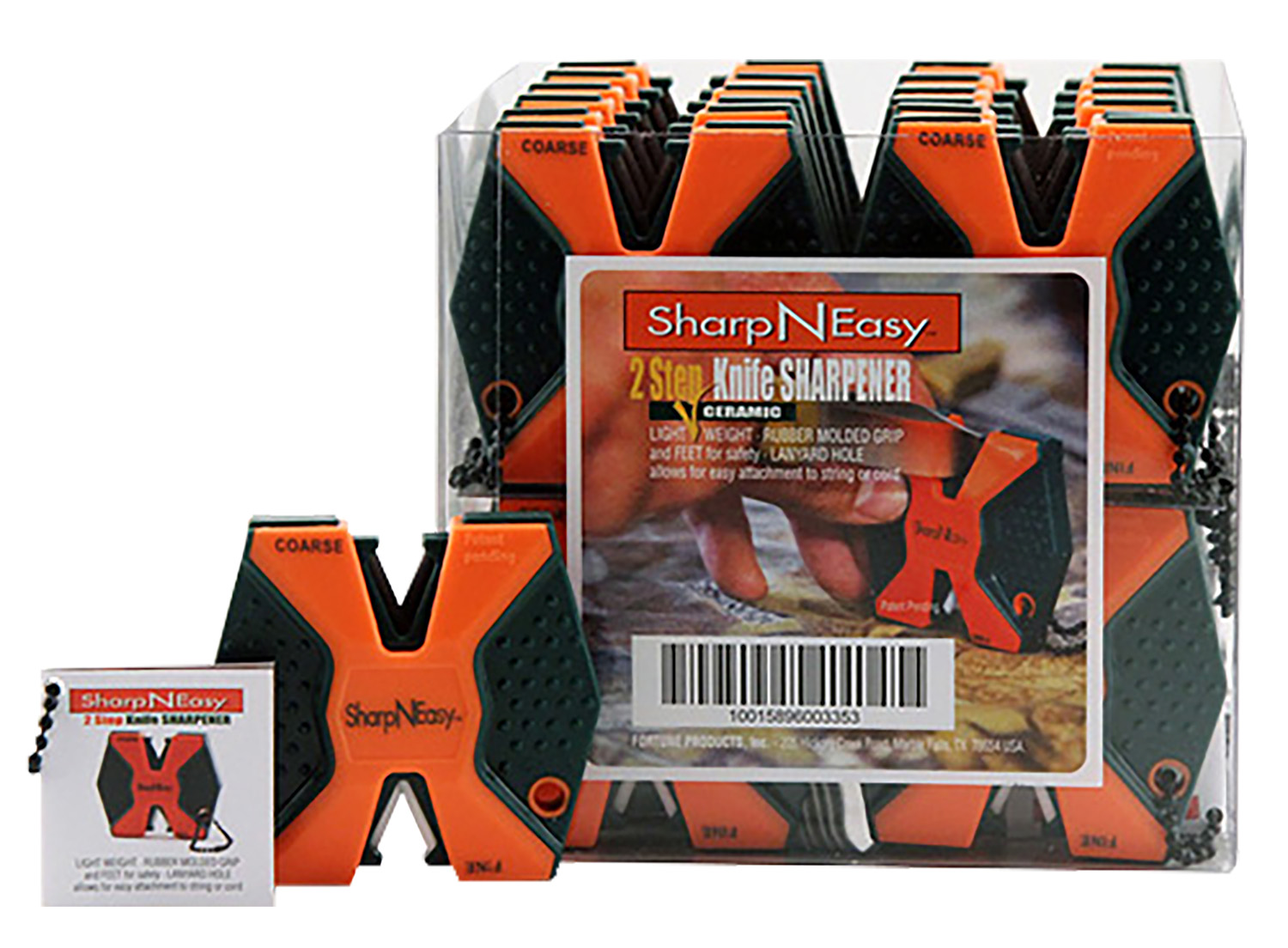 AccuSharp 335CD SharpNEasy 2-Step Sharpener Hand Held Fine/Coarse Ceramic Stone Sharpener Black/Orange Plastic 24