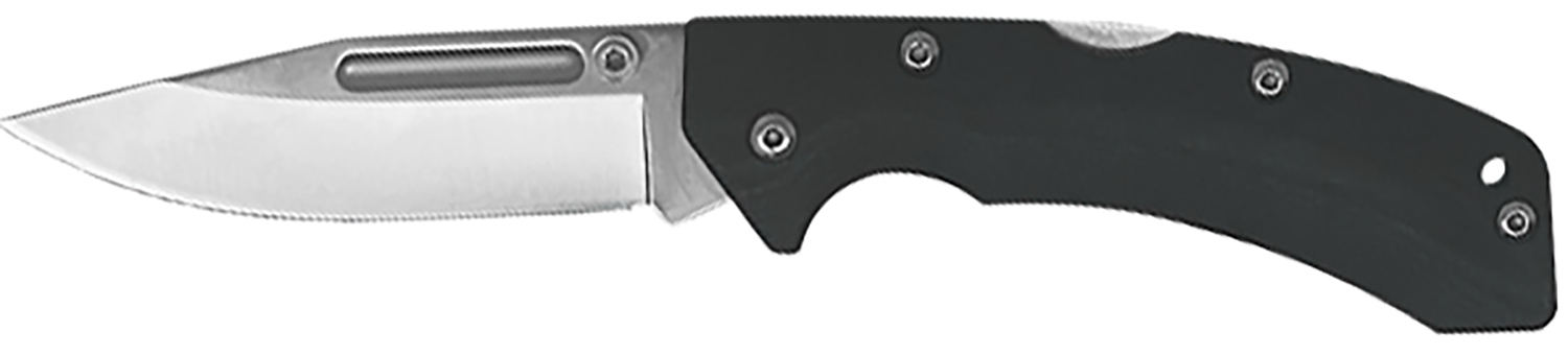 AccuSharp 711C Lockback 3″ Folding Clip Point Plain Stainless Steel Blade/Black FRN Handle Includes Allen Wrench