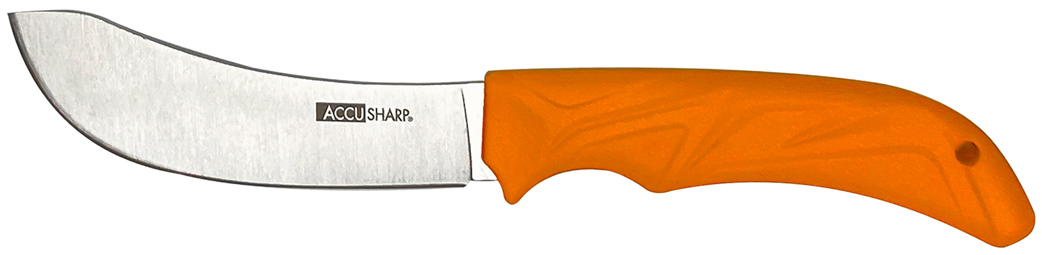 AccuSharp 732C Butcher 4″ Fixed Butcher Plain Stainless Steel Blade/Blaze Orange Ergonomic Anti-Slip Rubber Handle