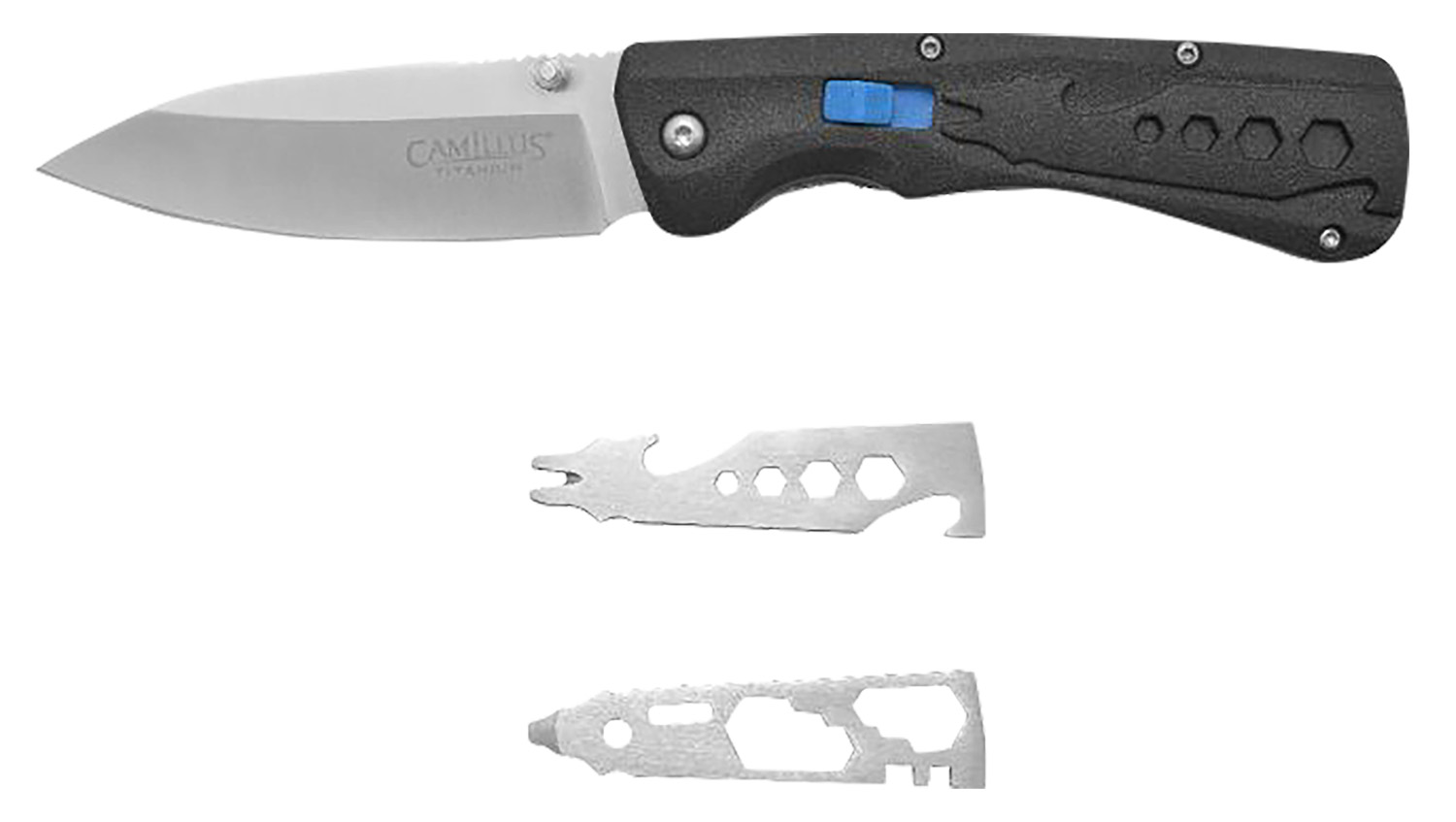 Camillus 19368 Inject 3.25″ Folding Drop Point Silver Carbonitride Titanium D2 Steel Blade, Black Textured Carbon Fiber Handle