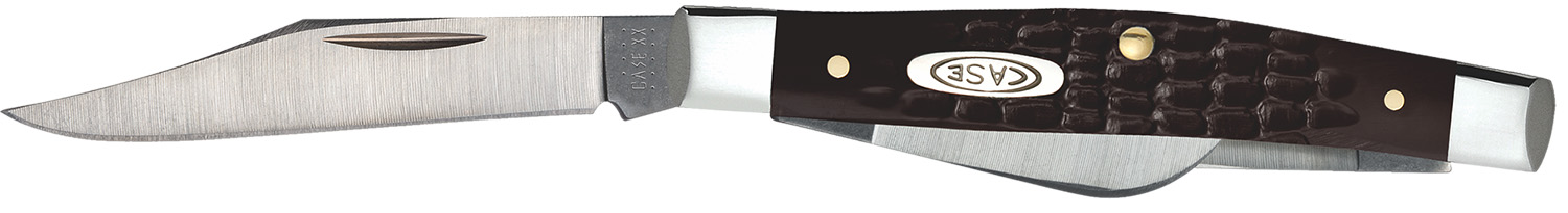 Case 00081 Stockman Small 2″/1.5″/1.49″ Folding Clip/Sheepfoot/Pen Plain As-Ground Stainless Steel Blade/ Brown Jigged Synthetic Handle