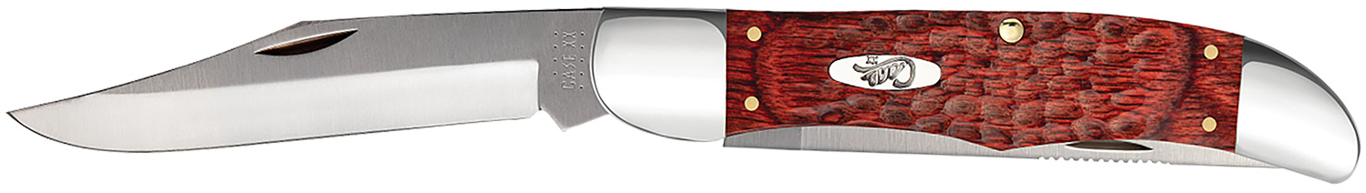 Case 00189 Hunter 4.10″ Folding Clip/Skinner Plain As-Ground Tru-Sharp SS Blade/Jigged Rosewood Handle