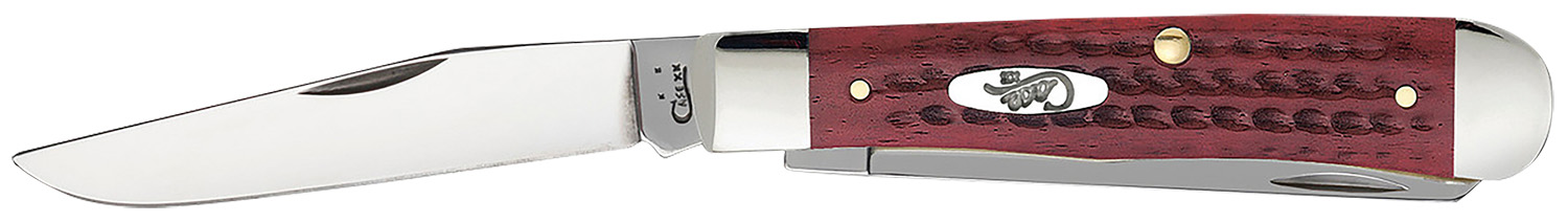 Case 00783 Trapper Medium 3.25″/3.27″ Folding Clip Point/Spey Plain Mirror Polished Tru-Sharp SS Blade Corn Cob Jigged Old Red Bone Handle