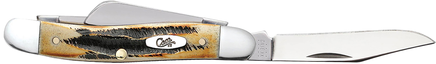 Case 03578 Stockman Medium 2.57″/1.88″/1.71″ Folding Clip/Sheepsfoot/Spey Plain Mirror Polished Tru-Sharp SS Blade/Brown Jigged 6.5 BoneStag Handle