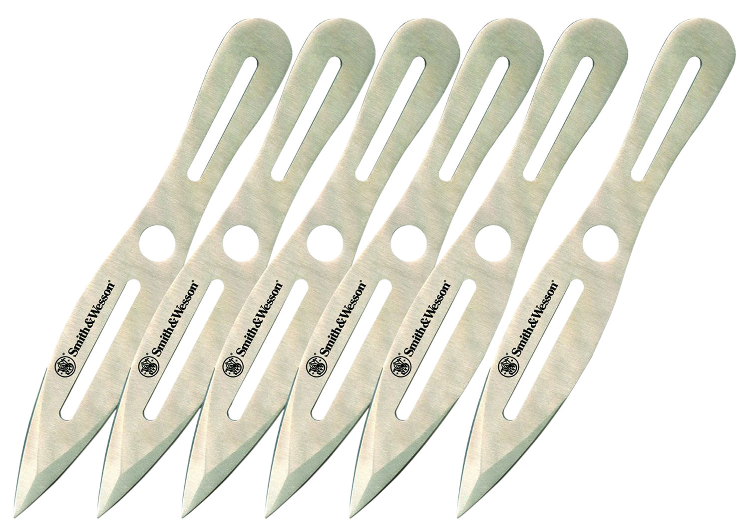 Smith & Wesson Knives SWTK8CP Bullseye Throwing Knives 4.50″ Fixed Spear Point Plain 2Cr13MoV SS Blade, 2Cr13 Stainless Handle, 8″ OAL, 6 Pack