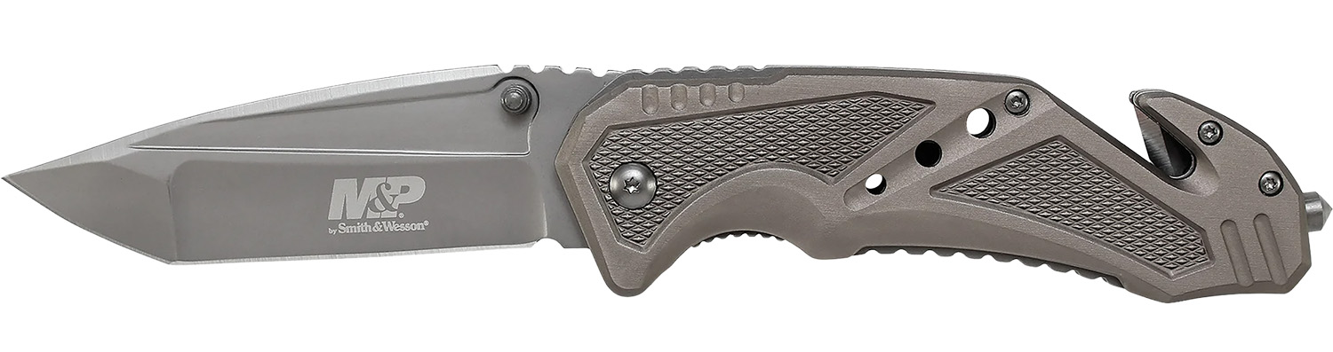 Smith & Wesson Knives SWP11GCP M&P Rescue 3.79″ Folding Tanto Plain 7Cr15MoV SS Blade Aluminum Handle Includes Pocket Clip