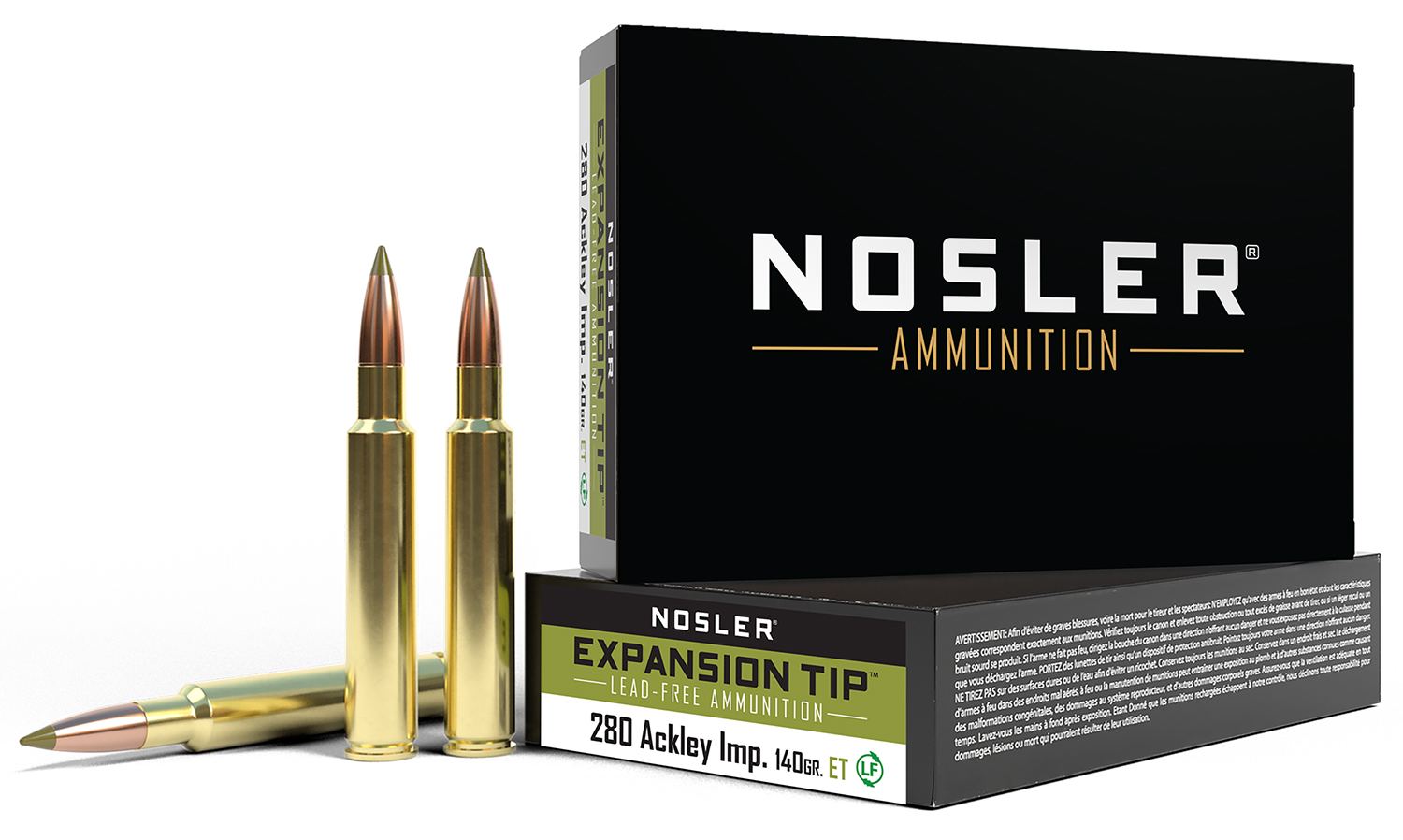Nosler 40067 E-Tip 280Ackley Improved 140gr E Tip Lead Free 20 Per Box/10 Case