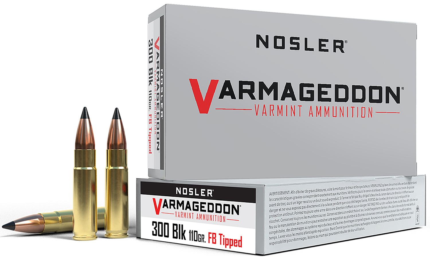 Nosler 40127 Varmageddon 300Blackout 110gr Flat Base Tipped 20 Per Box/20 Case