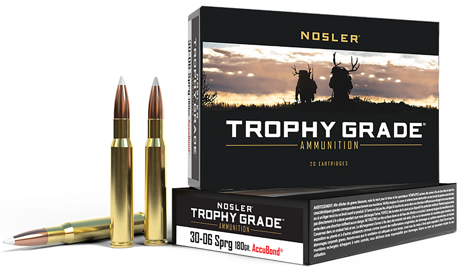 Nosler 46134 Trophy Grade 30-06Springfield 180gr Nosler AccuBond 20 Per Box/10 Case