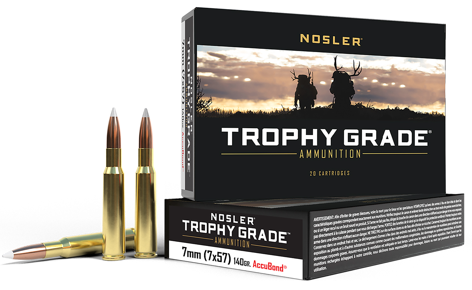 Nosler 47118 Trophy Grade 7x57mmMauser 140gr Nosler AccuBond 20 Per Box/10 Case