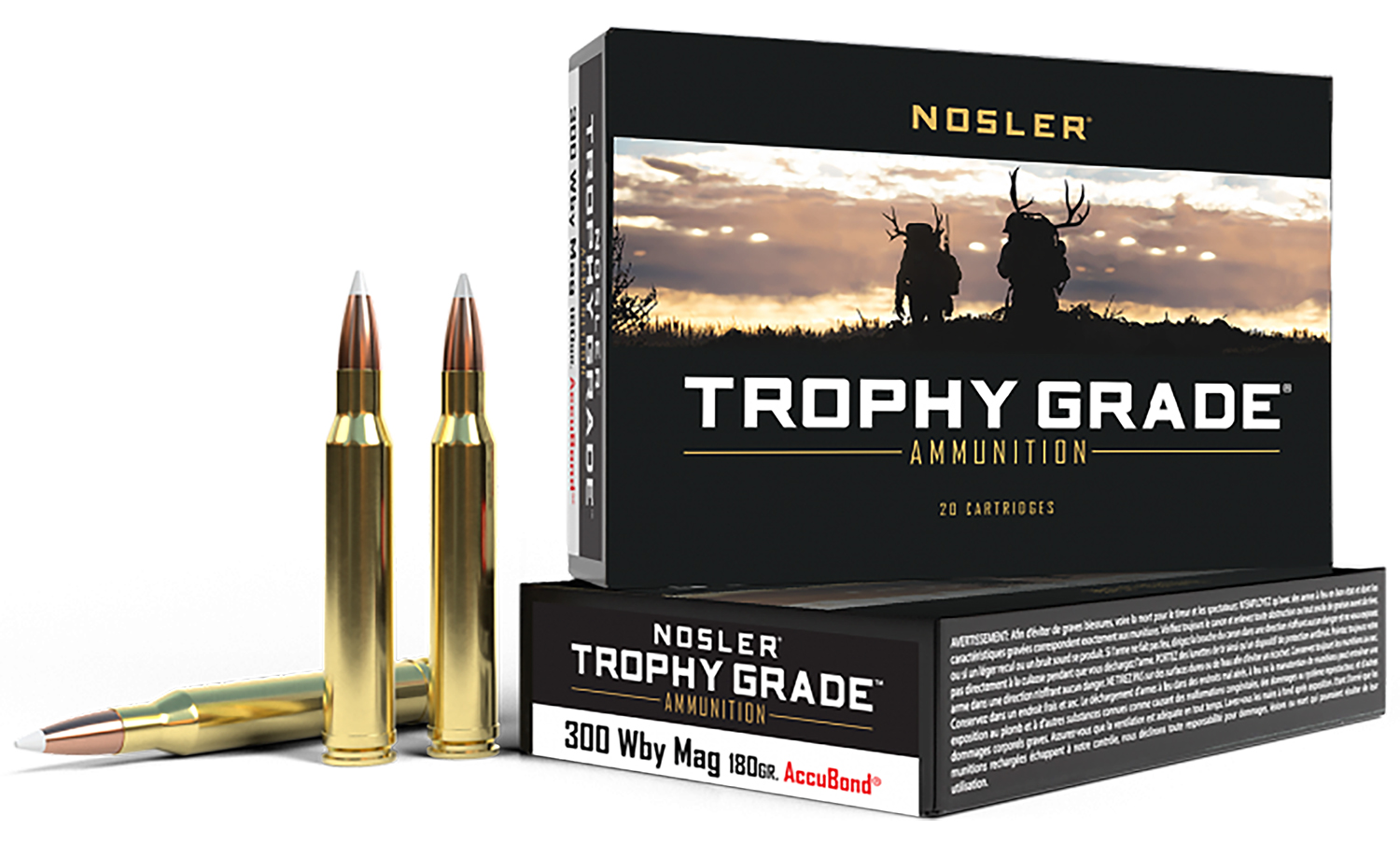 Nosler 48643 Trophy Grade 300WthbyMag 180gr Nosler AccuBond 20 Per Box/10 Case