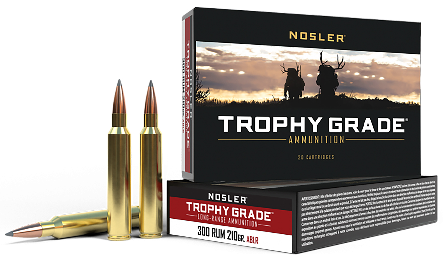 Nosler 60129 Trophy Grade Long-Range 300RUM 210gr Nosler Spitzer AccuBond Long Range 20 Per Box/10 Case