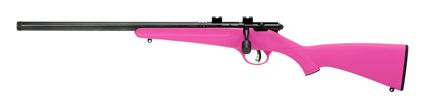 Savage Arms 13842 Rascal FLV-SR Youth 22 LR 1rd 16.12″ Matte Blued Heavy Barrel, Matte Blued Carbon Steel Receiver, Pink Synthetic Stock, Left Hand