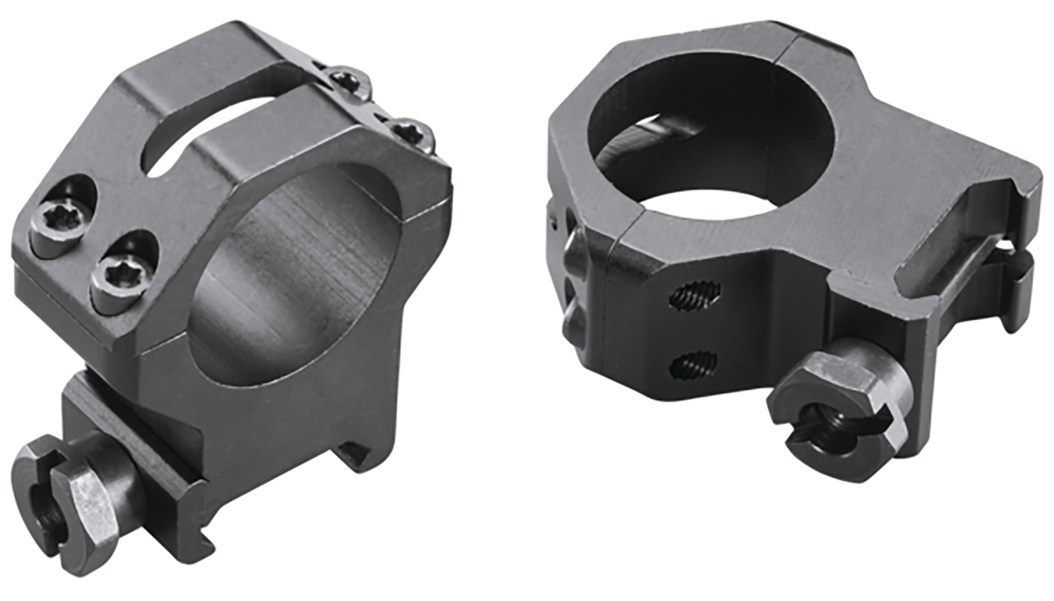 Weaver Mounts 48362 Four-Hole Skeleton Rings Matte Black 1″ Extra High