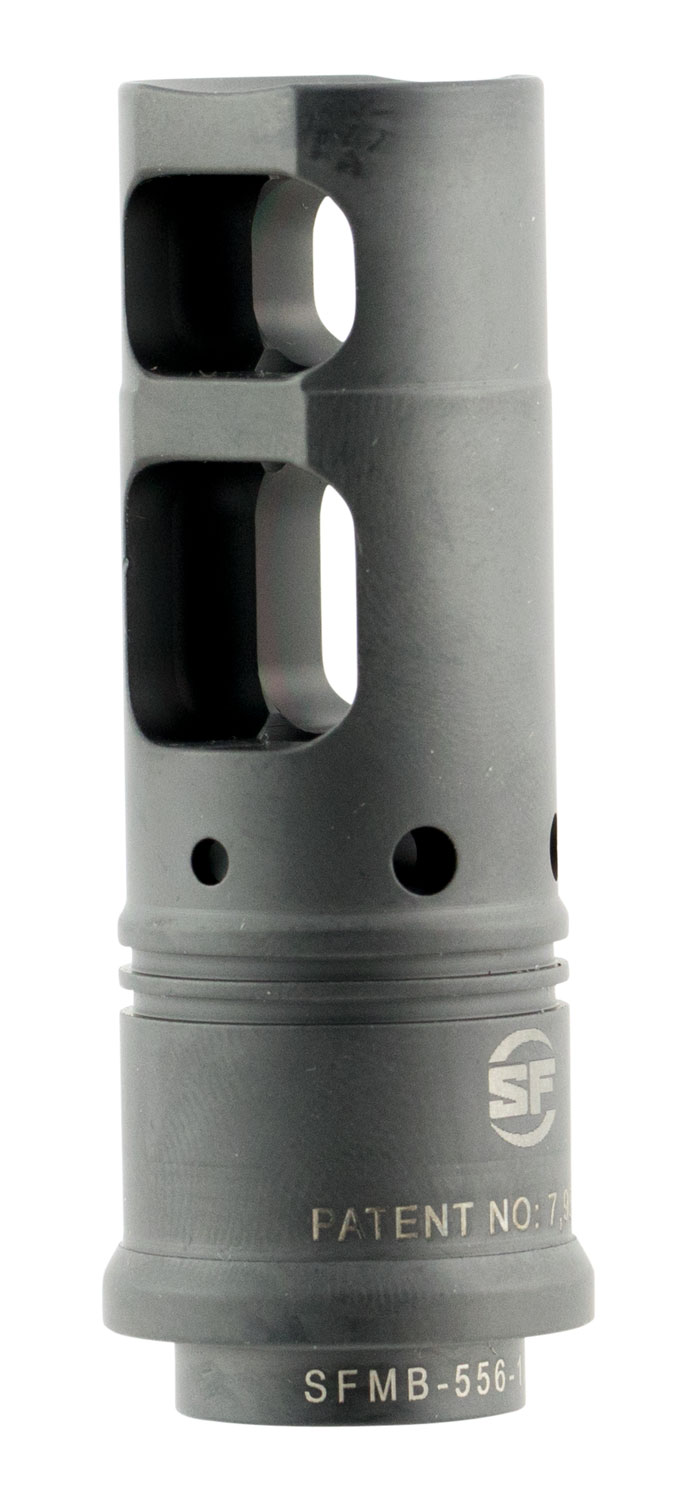 SureFire SFMB3383424 SOCOM Muzzle Brake Black DLC Stainless Steel with 3/4″-24 tpi Threads & 2.60″ OAL for 338 Cal AR-Platform