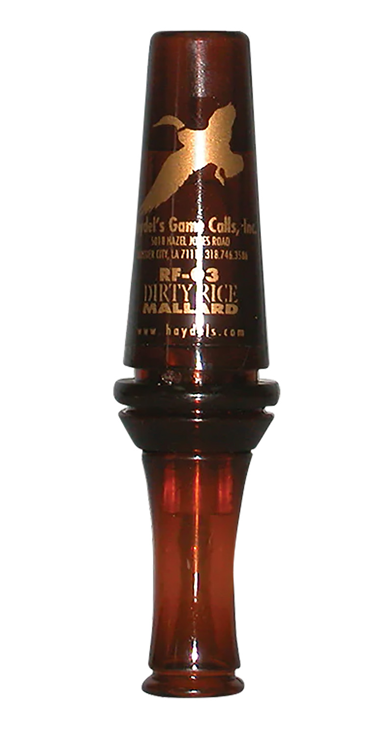 Haydel’s Game Calls RF03 Dirty Rice Open Call Double Reed Mallard Sounds Attracts Ducks Brown Plastic
