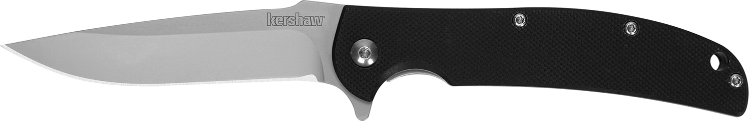 Kershaw 3410 Chill 3.10″ Folding Drop Point Plain Bead Blasted 8Cr13MoV SS Blade Black G10 Handle Includes Pocket Clip