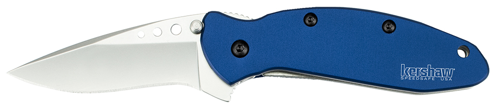 Kershaw 1620NB Scallion 2.40″ Folding Drop Point Plain Bead Blasted 420HC SS Blade Navy Blue Anodized Aluminum Handle Includes Pocket Clip