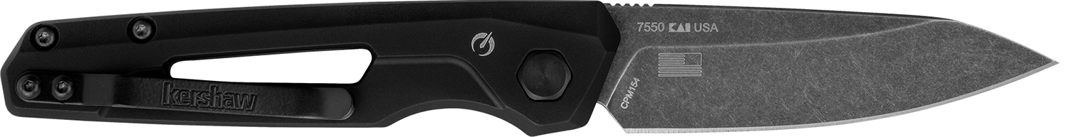 Kershaw 7550 Launch 11 Automatic 2.75″ Folding Drop Point Plain Black Oxide Blackwash CPM 154 SS Blade, Black Anodized Aluminum Handle, Includes Pocket Clip