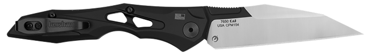 Kershaw 7650 Launch 13 Automatic 3.50″ Folding Wharncliffe Plain Black Cerakote w/Satin Grind CPM 154 SS Blade, Black Anodized Aluminum Handle
