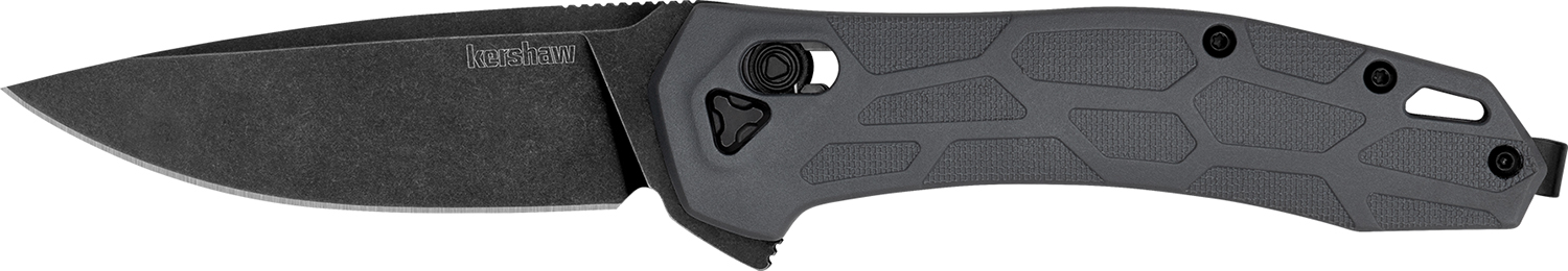 Kershaw 2042 Covalent Mid-Size 3.20″ Folding Drop Point Plain Black Oxide Blackwash D2 Steel Blade, Gray Textured Pockets Glass Filled Nylon Handle, Includes Pocket Clip