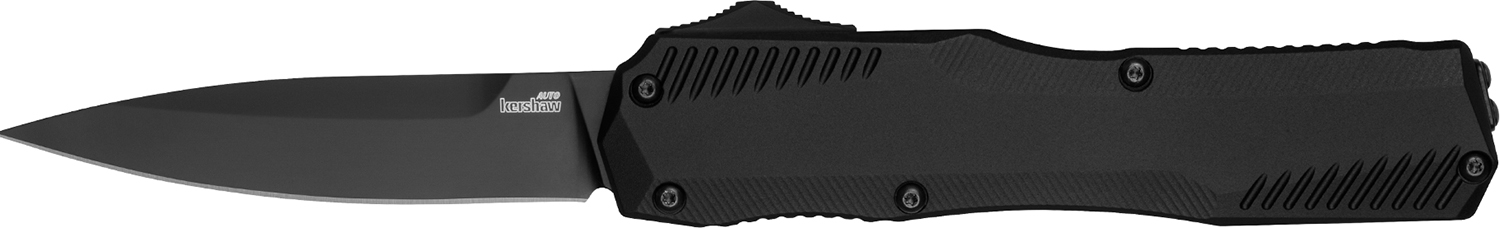 Kershaw 9000BLK Livewire Automatic 3.30″ OTF Spear Point Plain Black DLC CPM MagnaCut Steel Blade, Black Anodized Aluminum Handle, Includes Pocket Clip