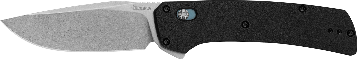 Kershaw 2047 Layup 3.40″ Folding Drop Point Plain Stonewashed D2 Steel Blade, Black GFN Handle