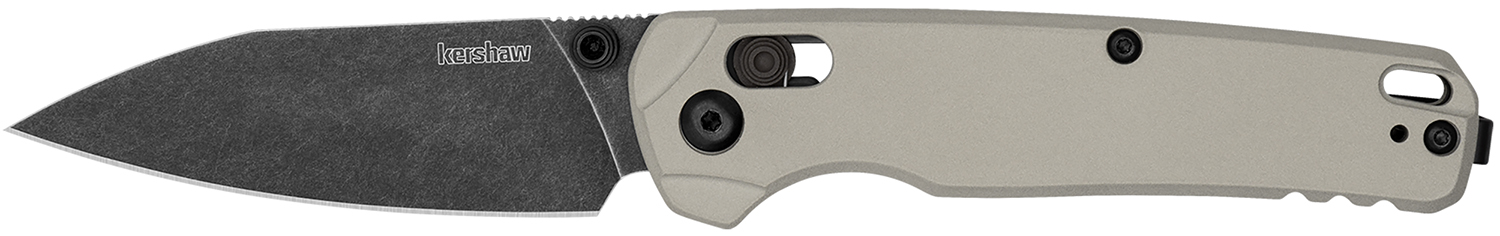 Kershaw 6105 Bel Air 3″ Folding Reverse Tanto Plain Blackwash CPM MagnaCut Steel Blade, Bright Nickel Cerakote Aluminum Handle