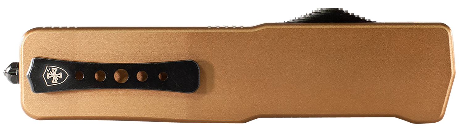 Templar Knife SAAB221 Premium LW Small 3″ OTF Tanto Plain Black Oxide Stonewashed Powdered D2 Steel Blade, 4.50″ Bronze Anodized Aluminum Handle