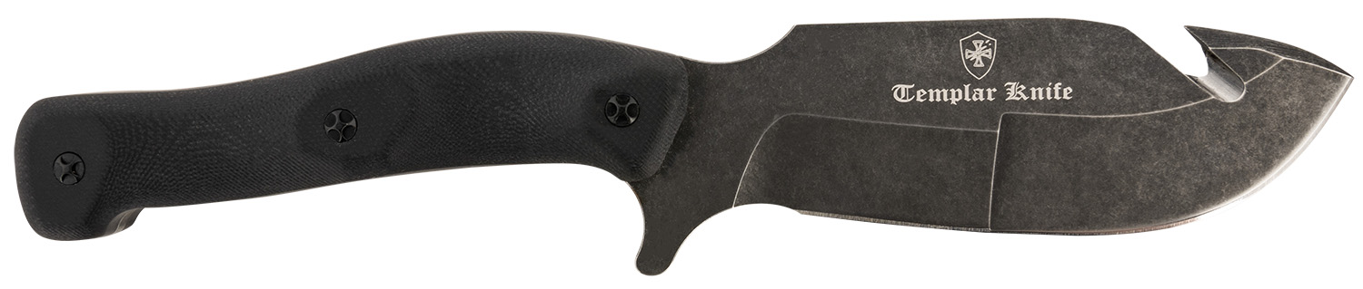Templar Knife HBK321 Reagan Field Dressing 4.60″ Fixed Gut Hook Plain Powder Coated D2 Steel Blade/ 4.55″ Black G10 Handle