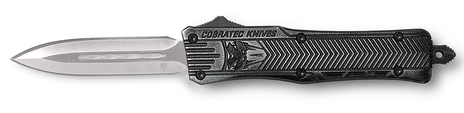 CobraTec Knives SSWCTK1SDAGNS CTK-1 Small 2.75″ OTF Dagger Plain D2 Steel Blade/Stonewashed Aluminum Handle Features Glass Breaker Includes Pocket Clip