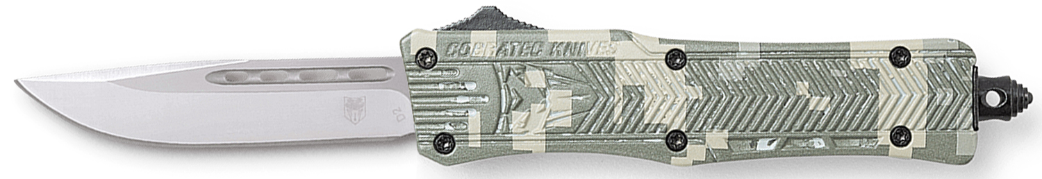 CobraTec Knives SADCCTK1SDNS CTK-1 American Flag Small 2.75″ OTF Drop Point Plain D2 Steel Blade, 4.25″ Digital Camo Aluminum Alloy Handle