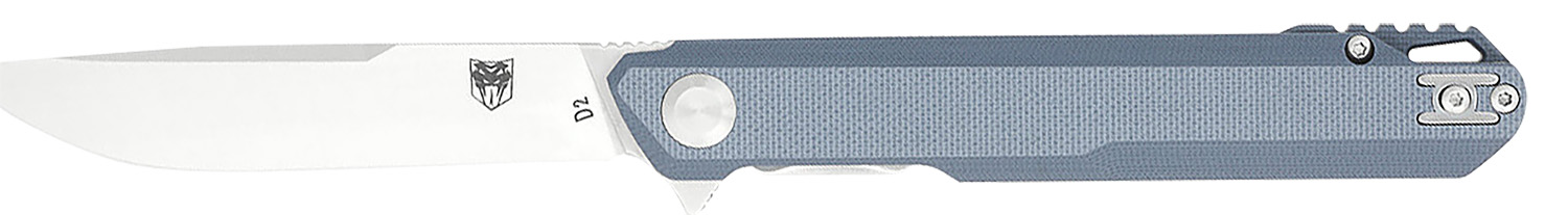CobraTec Knives CTMONGRY Monarch 3.50″ Folding Plain Satin D2 Steel Blade, 4.75″ Gray G10 Handle