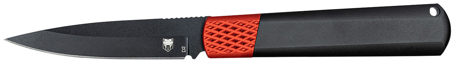 CobraTec Knives CTGHRBRB Gideon Hidden Release 3″ OTF Plain Black D2 Steel Blade, 4.25″ Black/Red Aluminum Handle