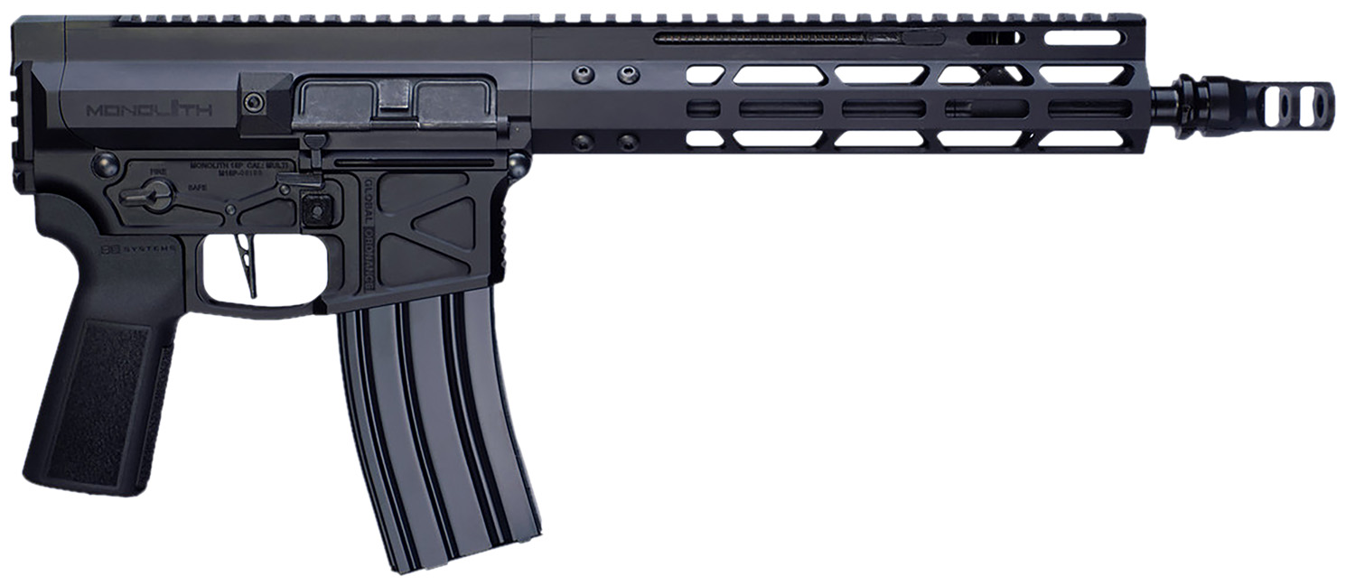 Global Ordnance LLC 197892003230 Monolith 15P 5.56x45mm NATO 30+1 12.50″ Black Mono Barrel, M-LOK Handguard, Black Aluminum Picatinny Rail Receiver, Rear Picatinny Rail, B5 P-Grip 23 Grip