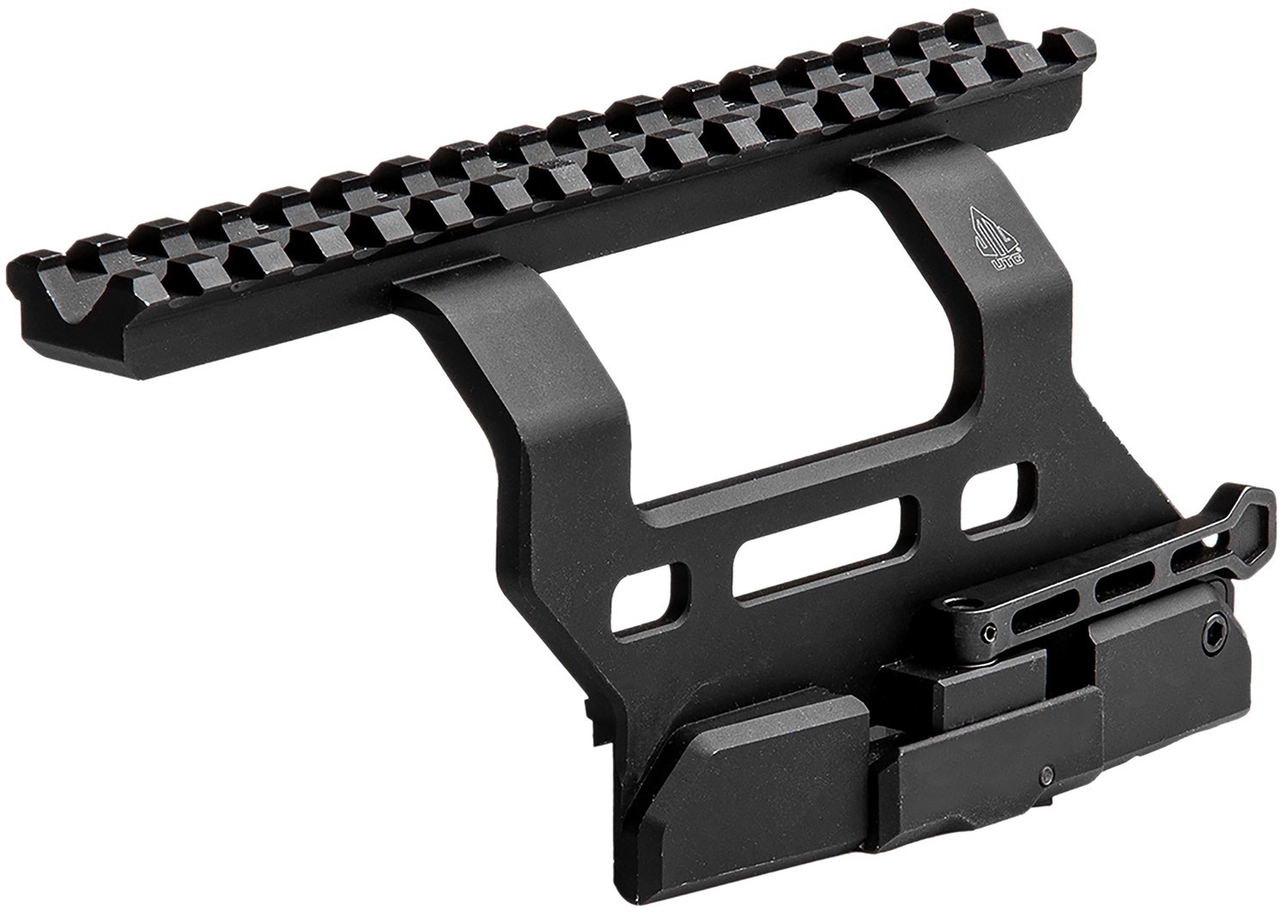 Leapers MTUAK01 Quick-Detachable AK Side Mount Matte Black Anodized Aluminum 6.69″ Long