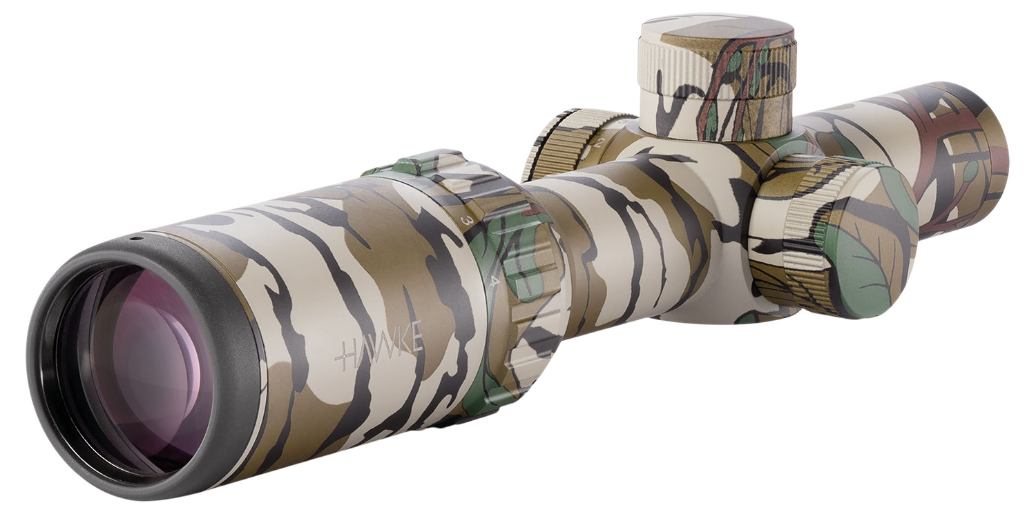 Hawke Sport Optics 14203 Vantage IR Riflescope Mossy Oak Camo 1-4x20mm 1″ Tube Illuminated Red/Green Turkey DOT IR Reticle