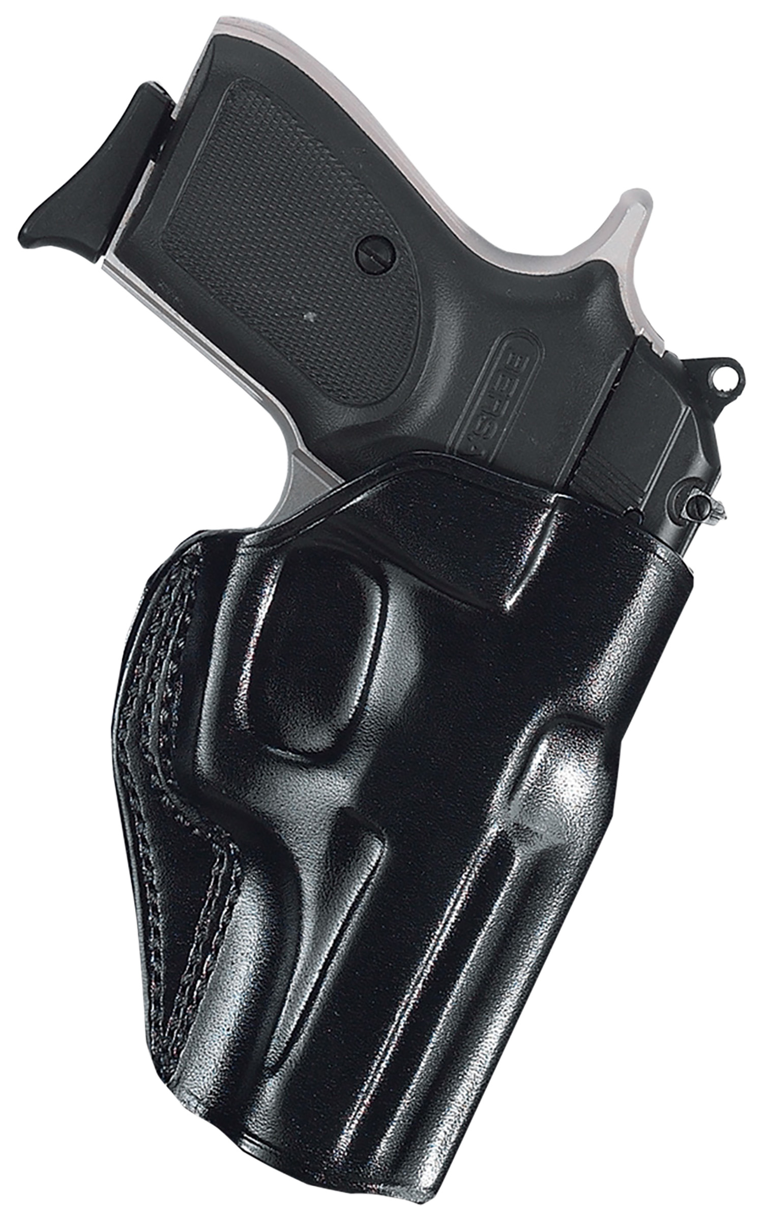 Galco SG858B Stinger  OWB Black Leather Belt Slide Fits S&W M&P .380 Shield EZ Fits 3-3.30″ Barrel Right Hand