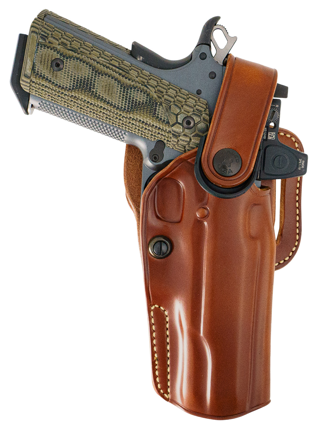 Galco APO224R APO Strongside/Crossdraw OWB Tan Steerhide Fits Glock 17 Gen1-5 Belt Holster Mount Right Hand
