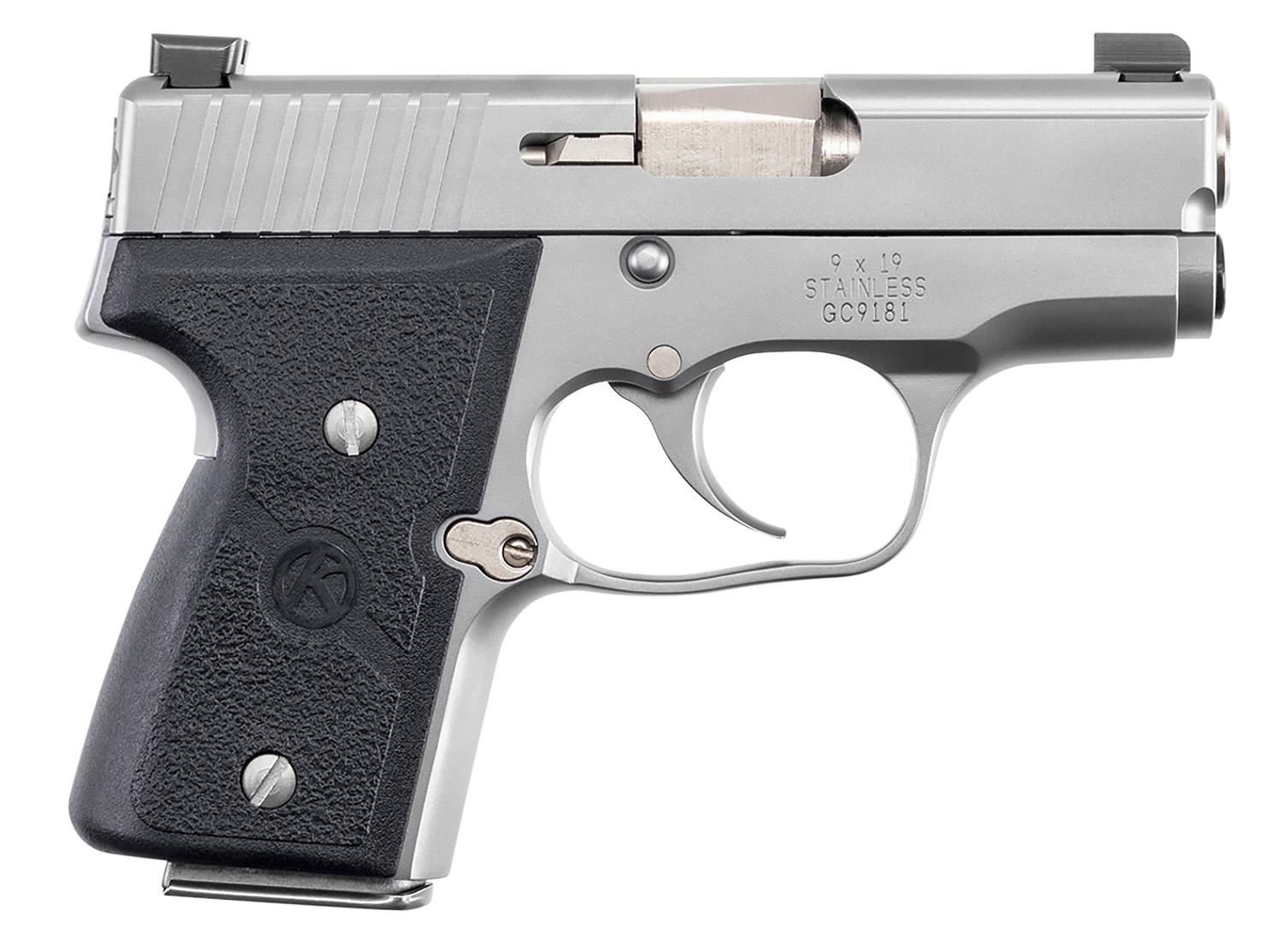 Kahr Arms M9093NA MK *CA Compliant 9mm Luger 3″ 6+1,7+1 Matte Stainless Steel Textured Wraparound Black Nylon Grip Tritium Night Sights