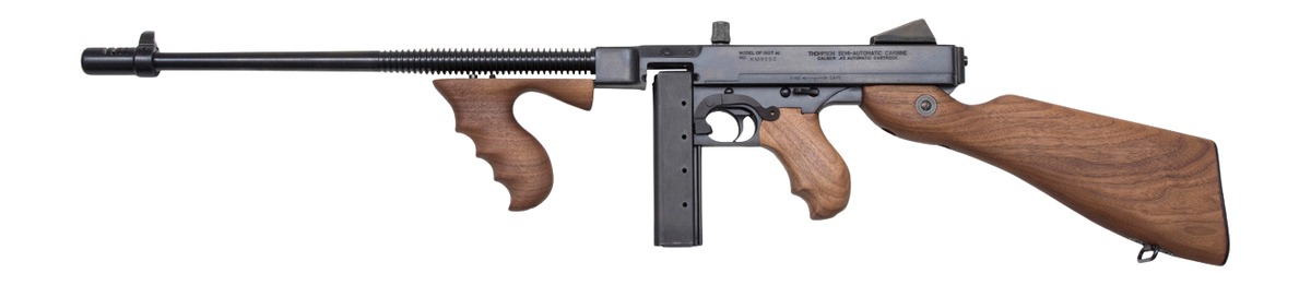 Thompson T550D 1927A-1 Lightweight Carbine 45 ACP 20+1/50+1 16.50″ Blued Aluminum Alloy Barrel & Receiver, Walnut Grain Fixed Stock & Grip
