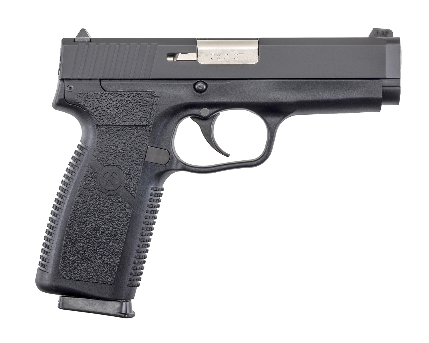 Kahr Arms CT9093CB CT9 9mm Luger 8+1 4″ Barrel, Black Polymer Frame, Serrated Matte Black Stainless Steel Slide & Texture Polymer Grip