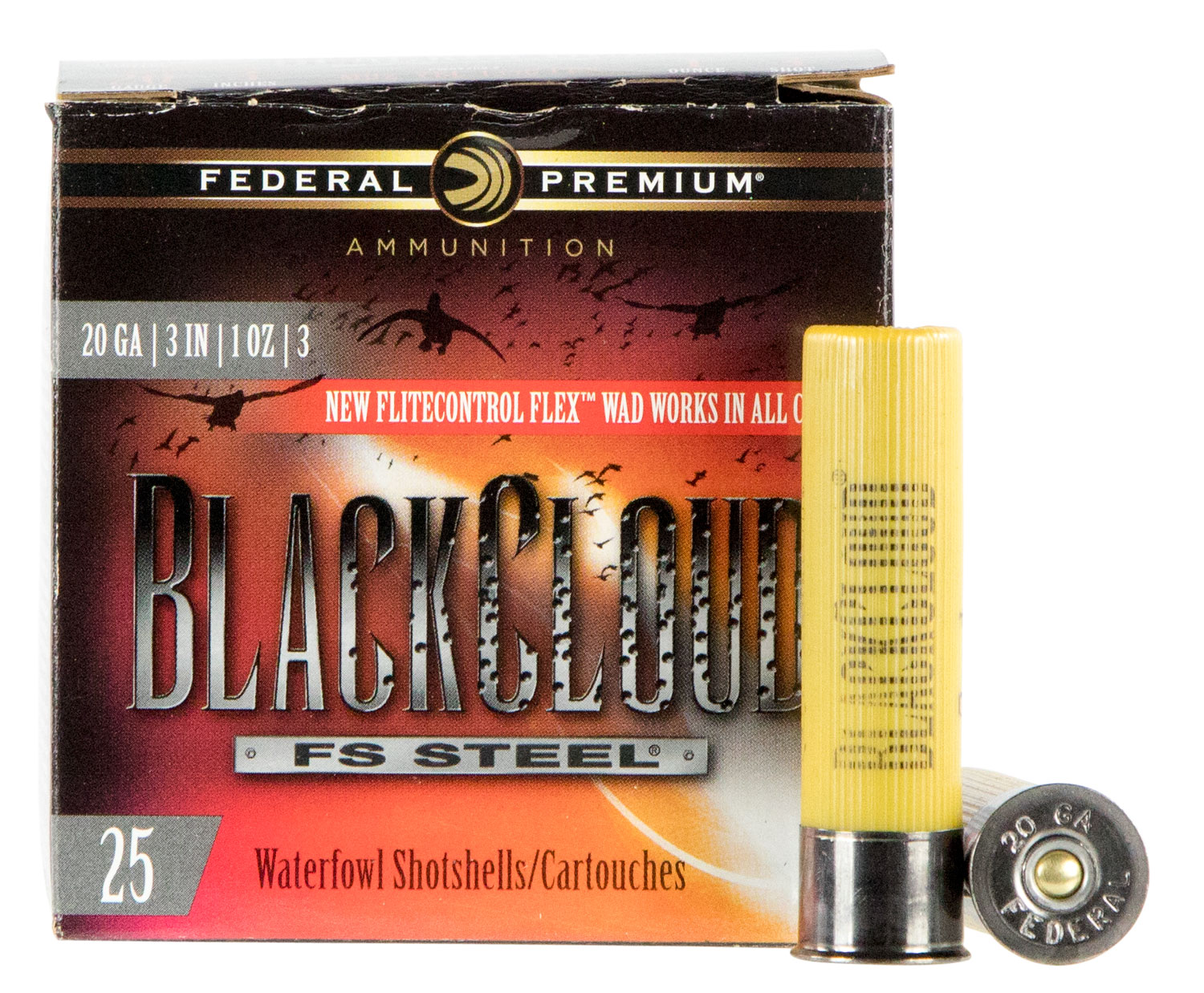 Federal PWBX2093 Black Cloud FS 20Gauge 3″ 1oz 3Shot 25 Per Box/10 Case