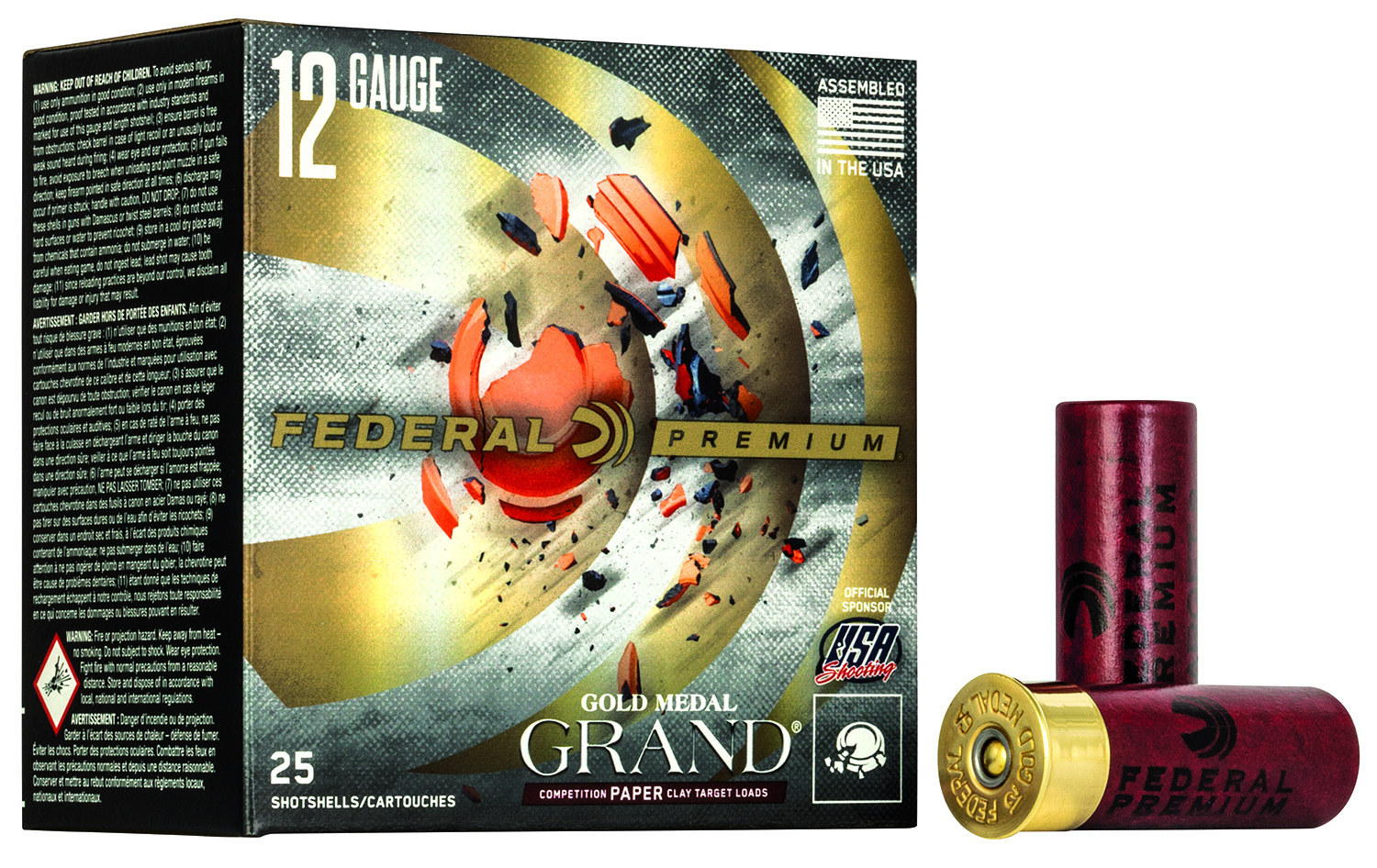 Federal GMT1188 Premium Gold Medal Paper 12Gauge 2.75″ 1 1/8oz 8Shot 25 Per Box/10 Case