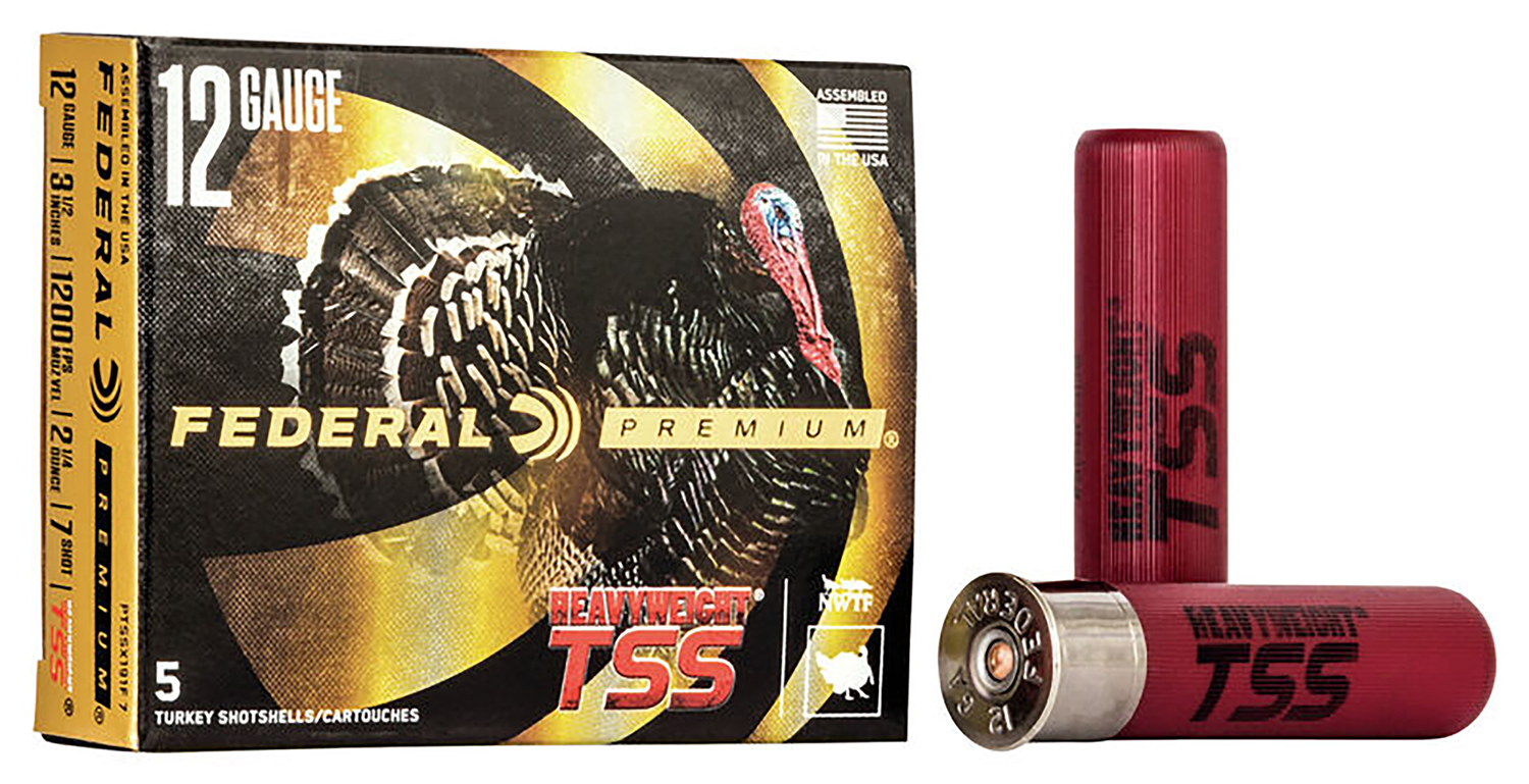 Federal PTSSX191F7 Premium Turkey Heavyweight TSS 12Gauge 3.50″ 2 1/4oz 7Shot 5 Per Box/50 Case
