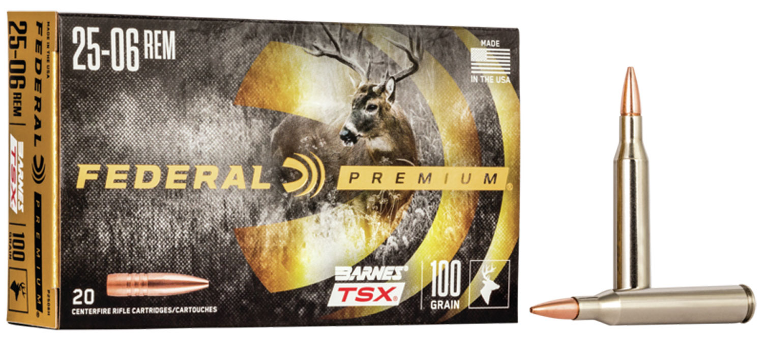Federal P2506H Premium 25-06Rem 100gr Barnes TSX 20 Per Box/10 Case