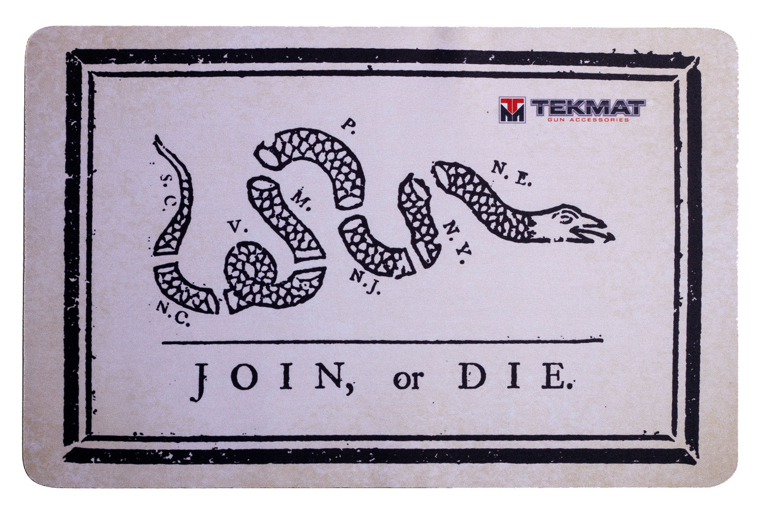 TekMat TEKR17JOIN Cleaning Mat Black/White Rubber 11″x17″ Join or Die Snake