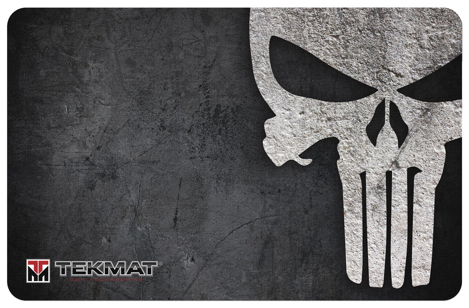 TekMat TEKR17PUNISHER Punisher Grunge Cleaning Mat Black/White Rubber 11″x17″ Punisher Skull