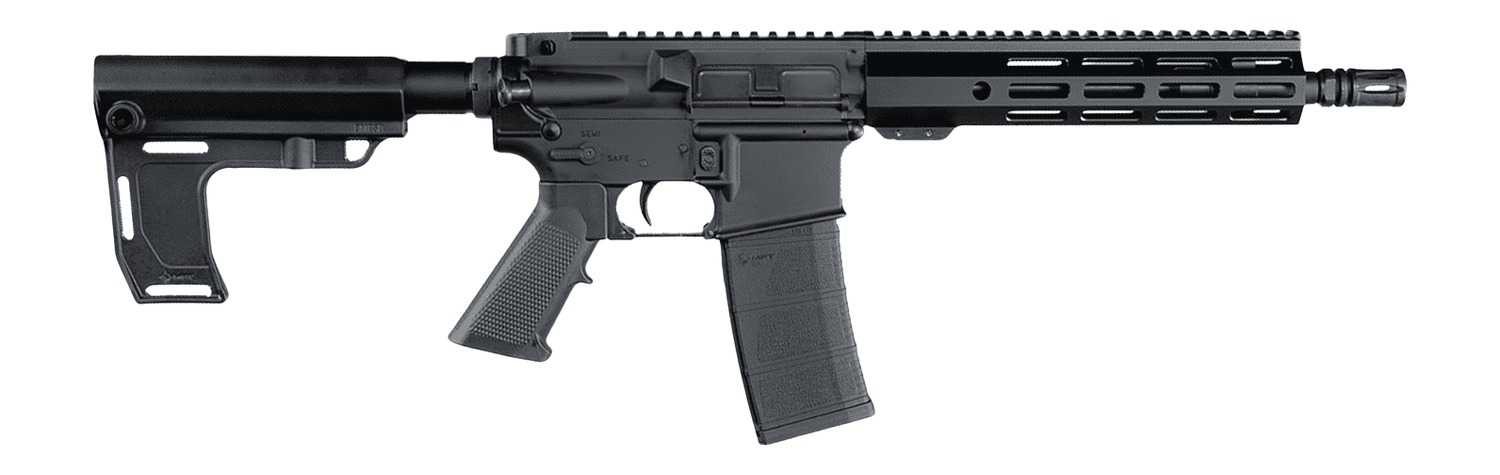 Andro Corp Industries 556103HBMPS ACI-15 Halo 5.56 NATO 30+1 10.30″ Black Nitride Threaded Barrel, Black Anodized Aluminum Receiver w/Picatinny Rail, Black Polymer SBA3 Pistol Brace, A2 Grip, Ambidext