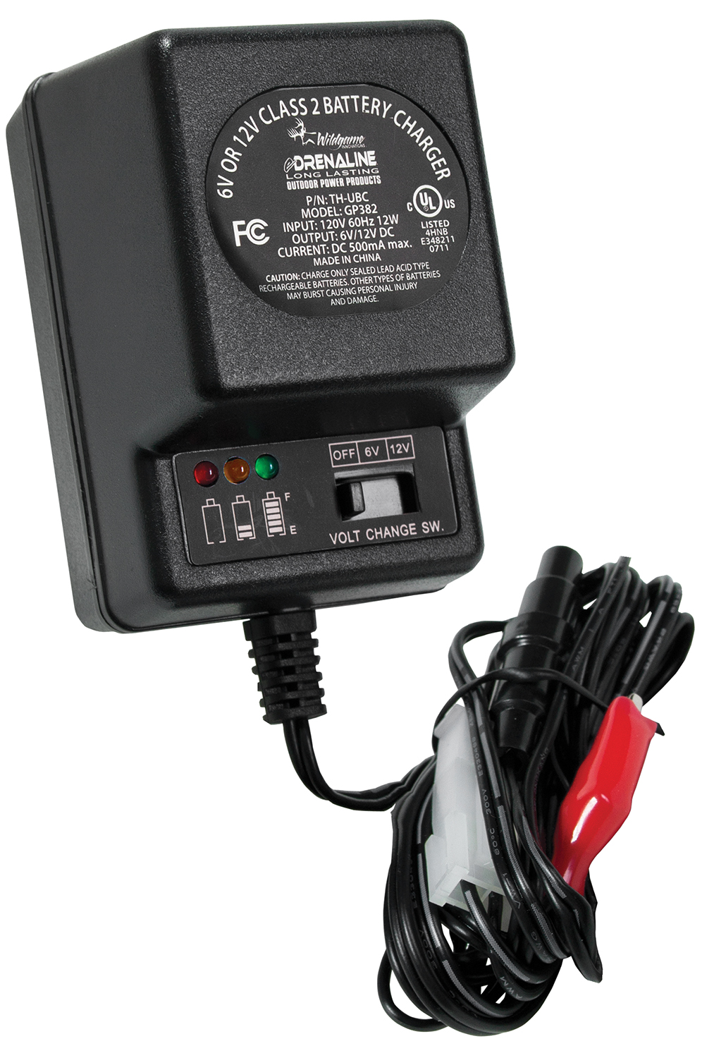 Wildgame Innovations WGIWGIBC0005 Battery Charger Black 6 Volt-12 Volt